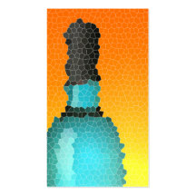 wine bottle : stained glass business card