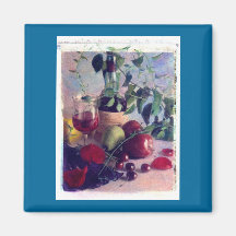 wine, fruit,cherries refrigerator magnets