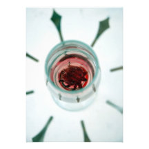 Wine glass with flower petals inside invitations
