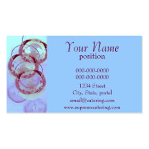 wine glasses catering business card template
