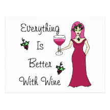 Wine Goddess Simply Divine "Better With Wine" Post Cards