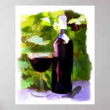 Wine in the Sunset Poster