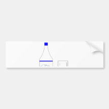WINE LOVER_BLUE BOTTLE BUMPER STICKER