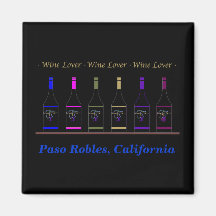 WINE LOVER_PASO ROBLES, CA FRIDGE MAGNETS