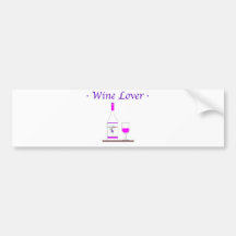WINE LOVER_PINK BUMPER STICKER