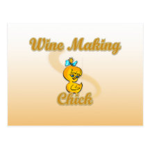 Wine Making Chick Post Card
