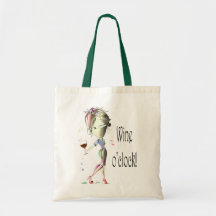 Wine o'clock humourous Wine art Gifts Bag