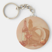 Wine Still Life Key Chain