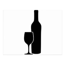 Wine - vine icon post cards