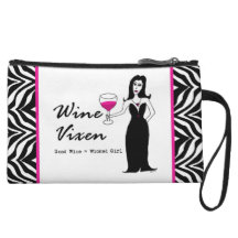 Wine Vixen "Good Wine = Wicked Girl" Zebra Print Wristlets