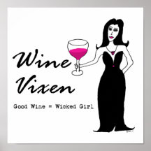 Wine Vixen Wicked Girl Poster