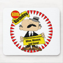 Wine Women Song 60th Birthday Gifts Mouse Pads