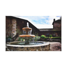 Winery Fountain Stretched Canvas Prints