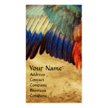 WING FEATHERS OF A ROLLER ANTIQUE PARCHMENT BUSINESS CARDS