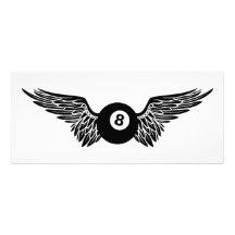 winged eightball invitation