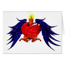 Winged heart greeting cards