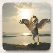 Winged Lion Cork Coasters