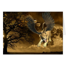Winged Lioness  Greeting Cards
