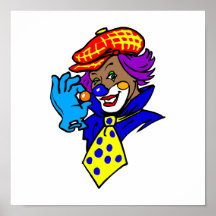Winking Clown with Marble Print