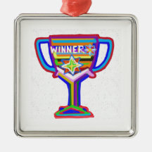 Winner Heart : Vintage Trophy 3 Christmas Ornament