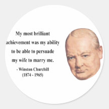 Winston Churchill Quote 6b Round Stickers