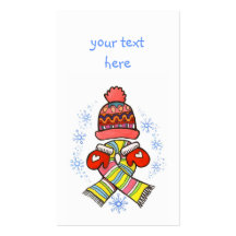 Winter Accessories Gift Tag or Label Business Card Templates