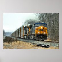 Winter Autorack Train Posters