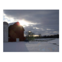 Winter Barn Postcard
