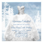 Winter Blue Snowflakes Quinceanera Invitations