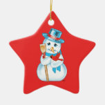 Winter Friends Adorable Snowman and Cardinal Ornament