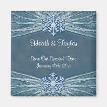 Winter Frost & Snowflakes Wedding Magnets