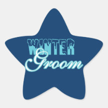 Winter Groom Wedding Star Sticker