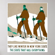 Winter in New York State Travel Poster