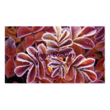 Winter Leaves, Happy birthday Business Card Template