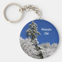 Winter Mountain Arlington Washington State Key Chain