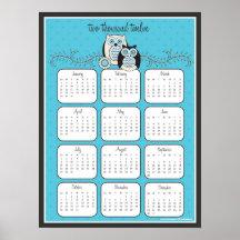 Winter Owls 2012 Calendar Poster