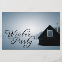 winter party : snowed in cabin flyers