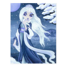 Winter Princess in Snow postcard