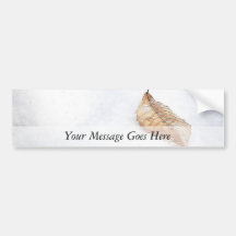 Winter Scene - Beach Leaf In Snow Bumper Sticker