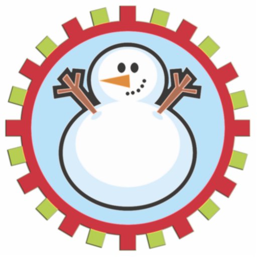 Winter Snow Man Ornament Photo Cutouts