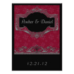 Winter Snowflake Red and Black Wedding Invitations