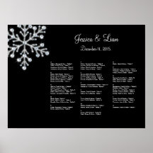 Winter Snowflake Seating Chart Posters