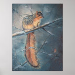 WINTER SQUIRREL by SHARON SHARPE Print