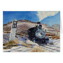 Winter Train Scene Card