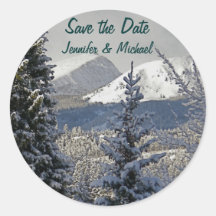Winter Wedding Announcements Round Sticker