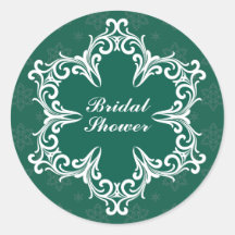 Winter Wedding Bridal Shower Sticker in Pine