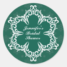 Winter Wedding Personalised Bridal Shower Sticker