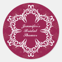 Winter Wedding Personalised Bridal Shower Sticker