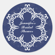 Winter Wedding Personalised Bridal Shower Sticker