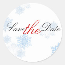 winter wedding red blue fancy classic chic sticker